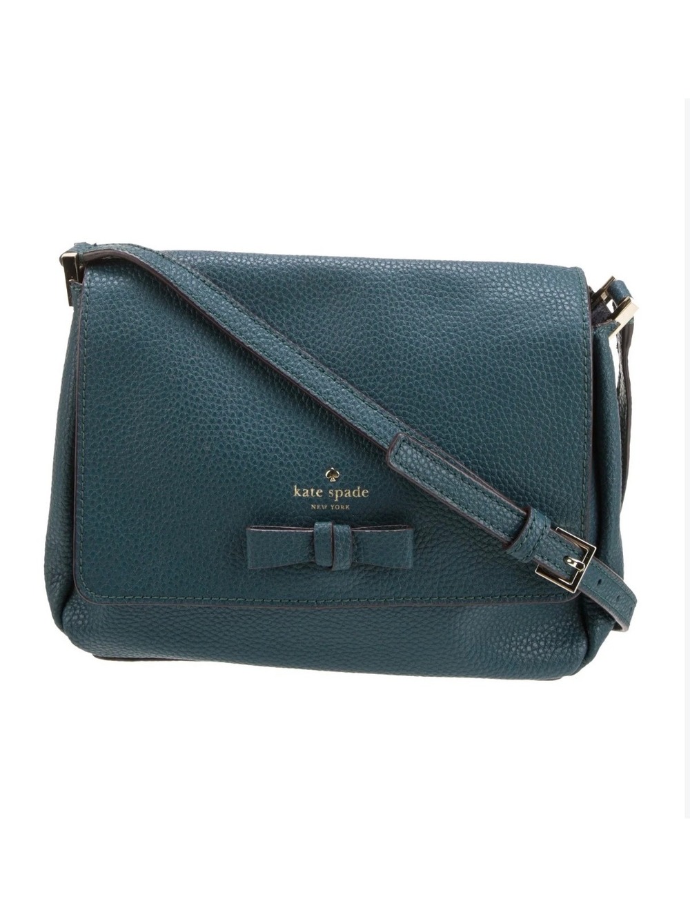 Kate Spade Women’s Crossbody Purse Wallet Set Dark Teal Pebbled Leather Bow